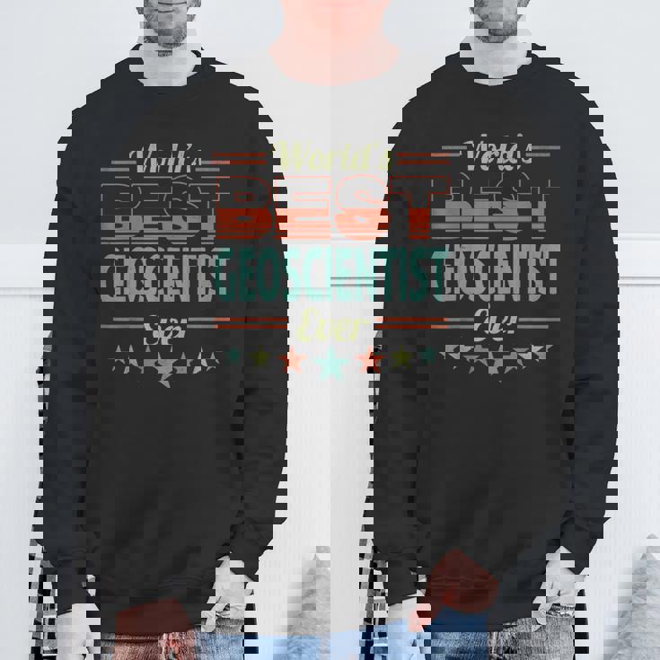 Retro Badge Worlds Best Geoscientist スウェットシャツ 高齢者への贈り物