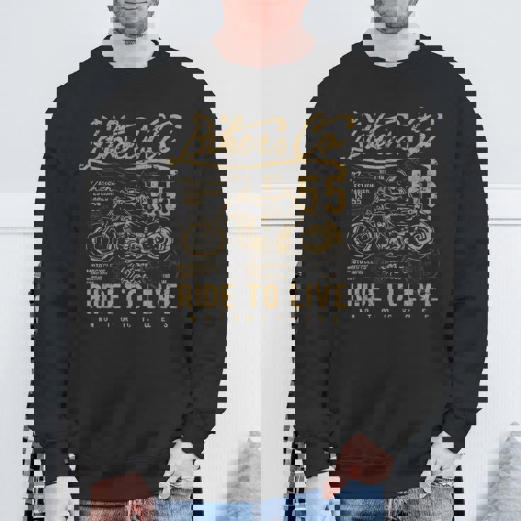 Ride To Live アンティーク風ビンテージレトロアメリカンバイク スウェットシャツ 高齢者への贈り物