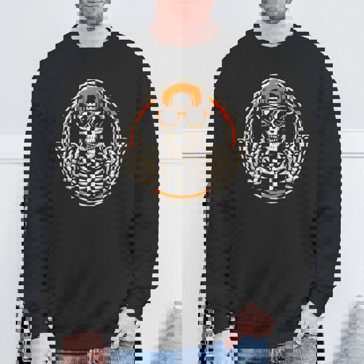 Rocker スケルトンキャップ スケーター 面白い ハロウィン パンクロック 男性 男の子 スウェットシャツ 高齢者への贈り物