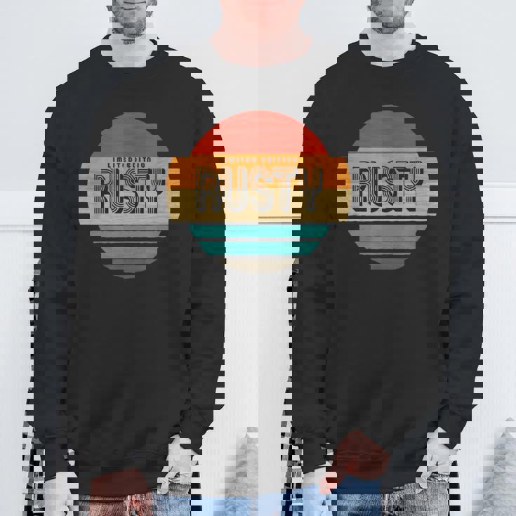 Rusty 名称 レトロ・ヴィンテージ・サンセット 限定版 スウェットシャツ 高齢者への贈り物