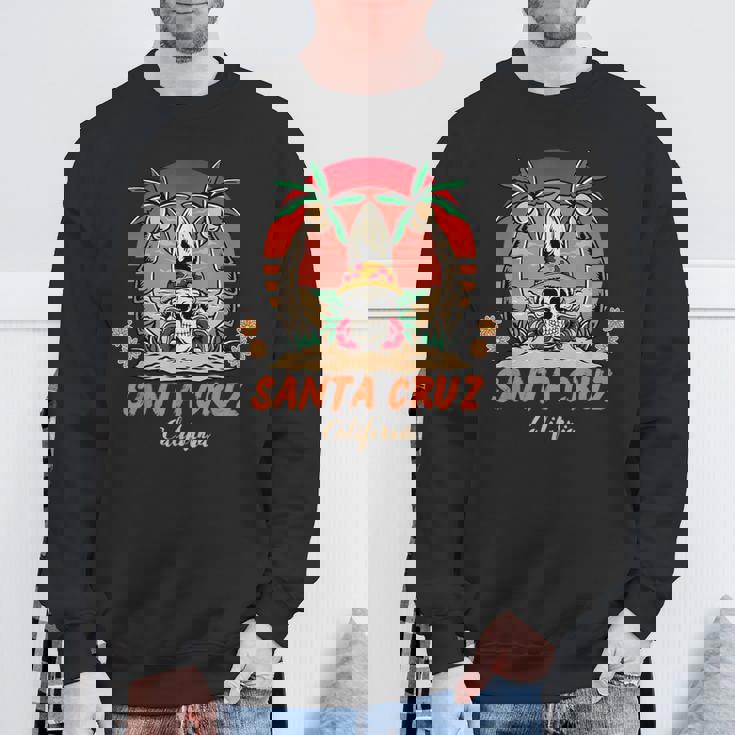 Santa Cruz カリフォルニア ヴィンテージ スケルトン サーファー サンタクルーズ スウェットシャツ 高齢者への贈り物