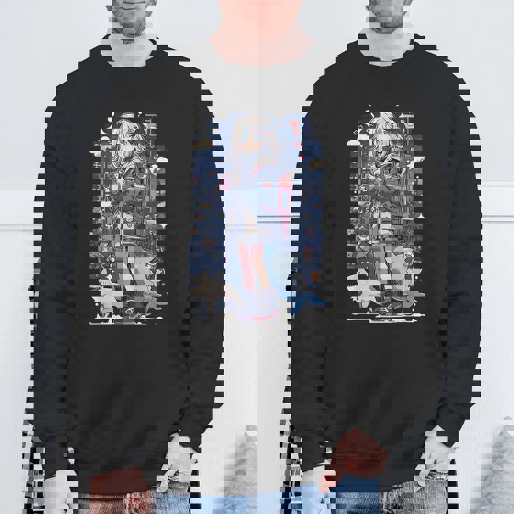 Shark Waifu 東京アニメ ワイフガール かわいい カワイイ 漫画 レトロ スウェットシャツ 高齢者への贈り物