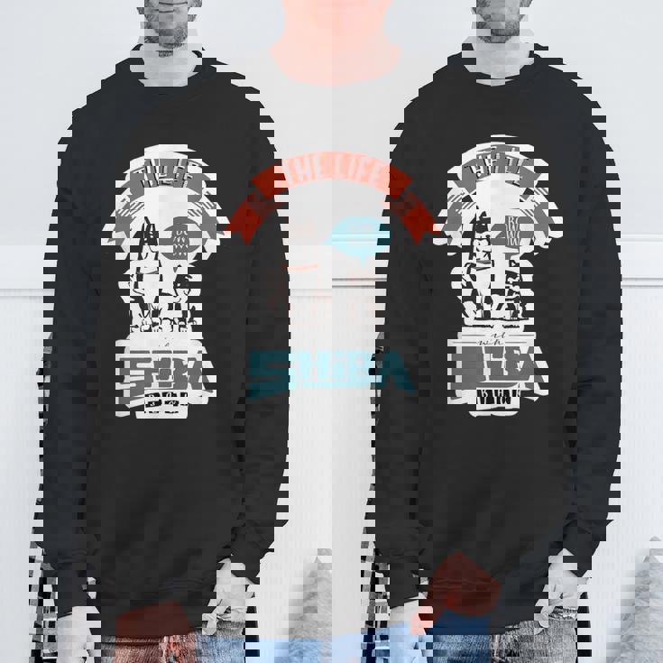 Shiba Dog かわいい柴犬 黒柴 スウェットシャツ 高齢者への贈り物