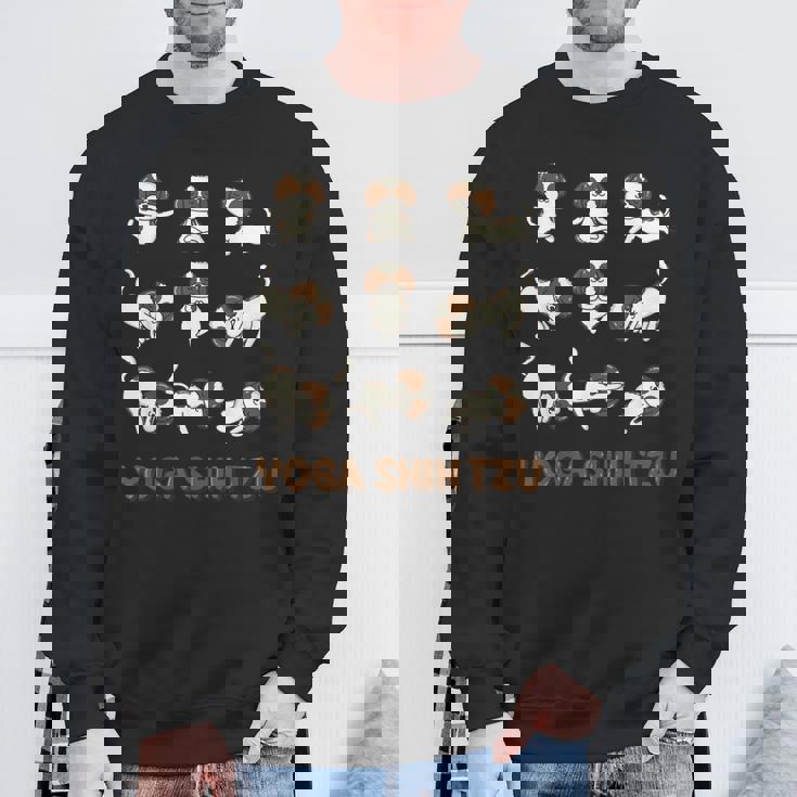 Shih Tzu ヨガシャツ シーズー ヨガポーズ 瞑想 スウェットシャツ 高齢者への贈り物