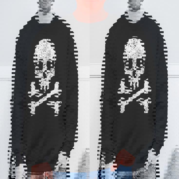 Skull Crossbones Skeleton Jolly Roger Flag Halloween Sweatshirt Gifts for Old Men Skull Crossbones Skeleton Jolly Roger Flag Halloween Sweatshirt Gifts for Old Men