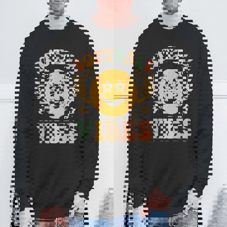 Softballibes 星目スマイル ポジティブソフトボール スウェットシャツ 高齢者への贈り物