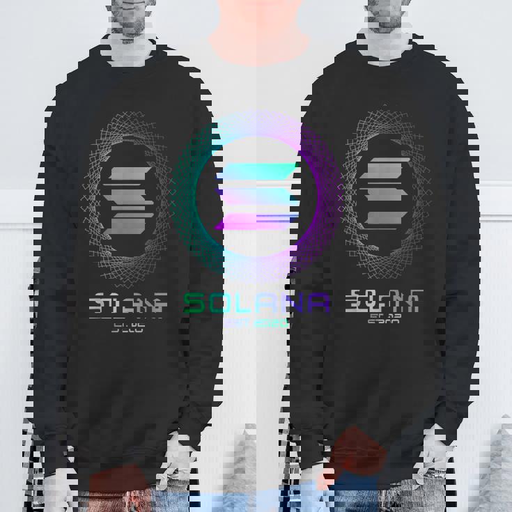 Solanaolコイン暗号ロゴブロックチェーン ソラナ スウェットシャツ 高齢者への贈り物