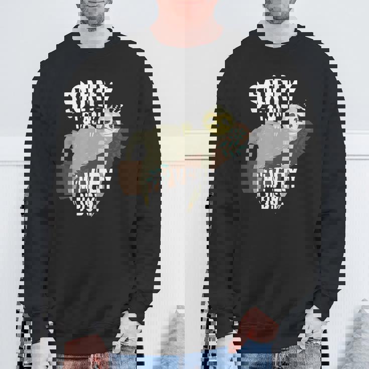 Sorry I Can't I'mery Busy ナマケモノ 遅刻魔 おはようございます。ホームオフィス スウェットシャツ 高齢者への贈り物