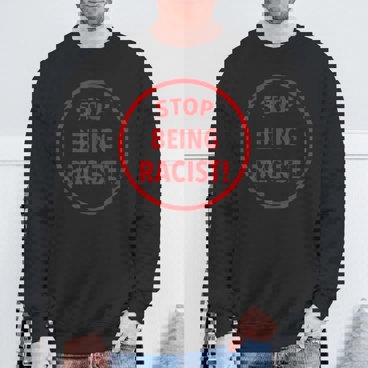 Stop Being A Racist Circle 反人種差別 平等 Blm スウェットシャツ 高齢者への贈り物