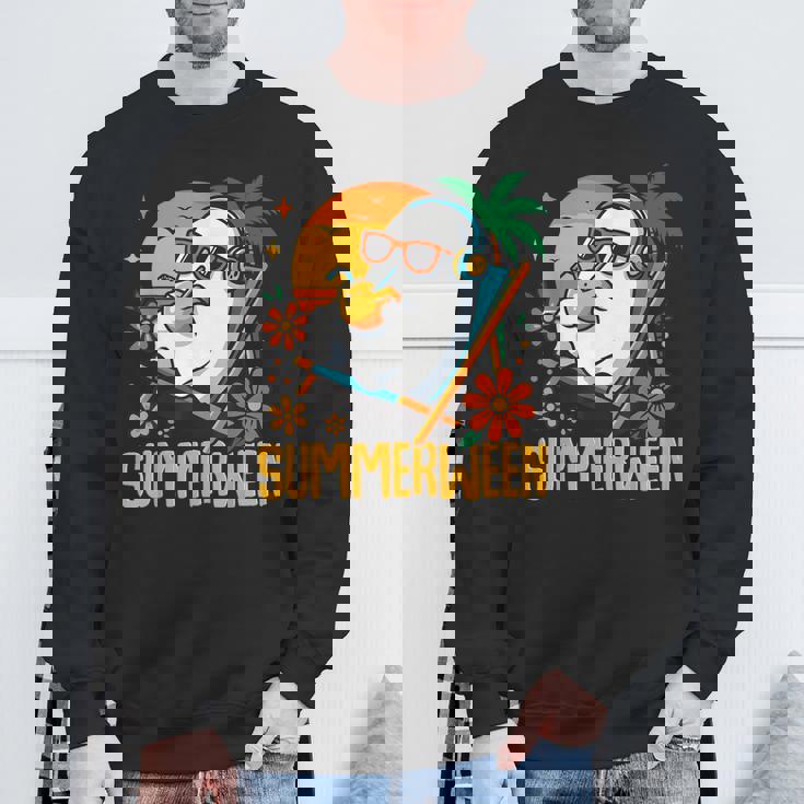 Summerween Ghost Halloween Summer Beach Vibes Sweatshirt Gifts for Old Men