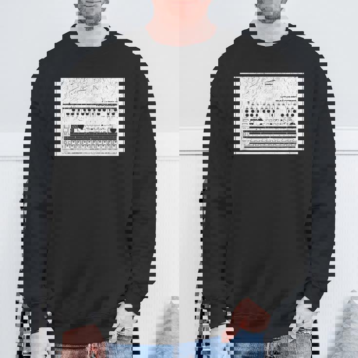 Synthesizer アナログシンセドラムマシン コンピューターヴィンテージオタク スウェットシャツ 高齢者への贈り物