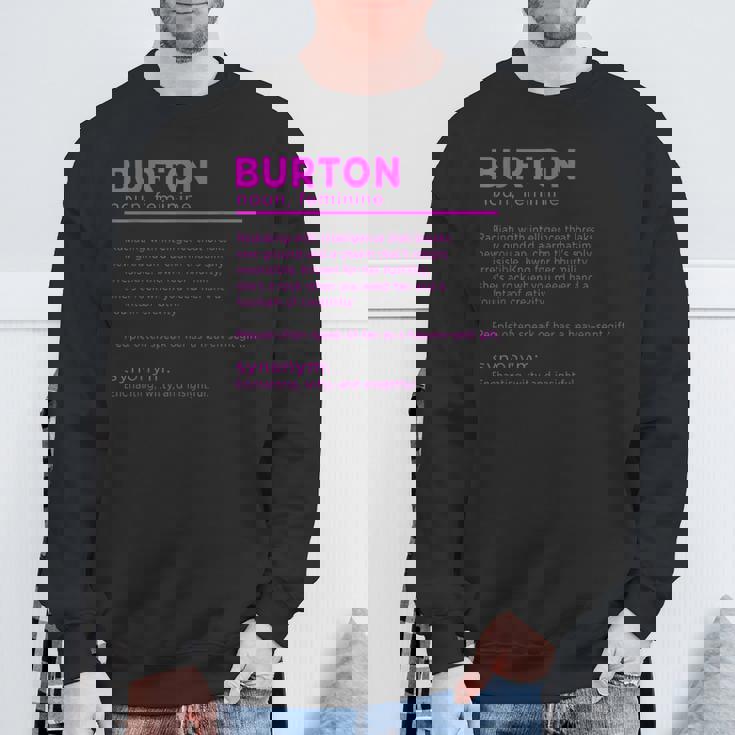 Team Burton 姓 誕生日や家族の集まりに スウェットシャツ 高齢者への贈り物