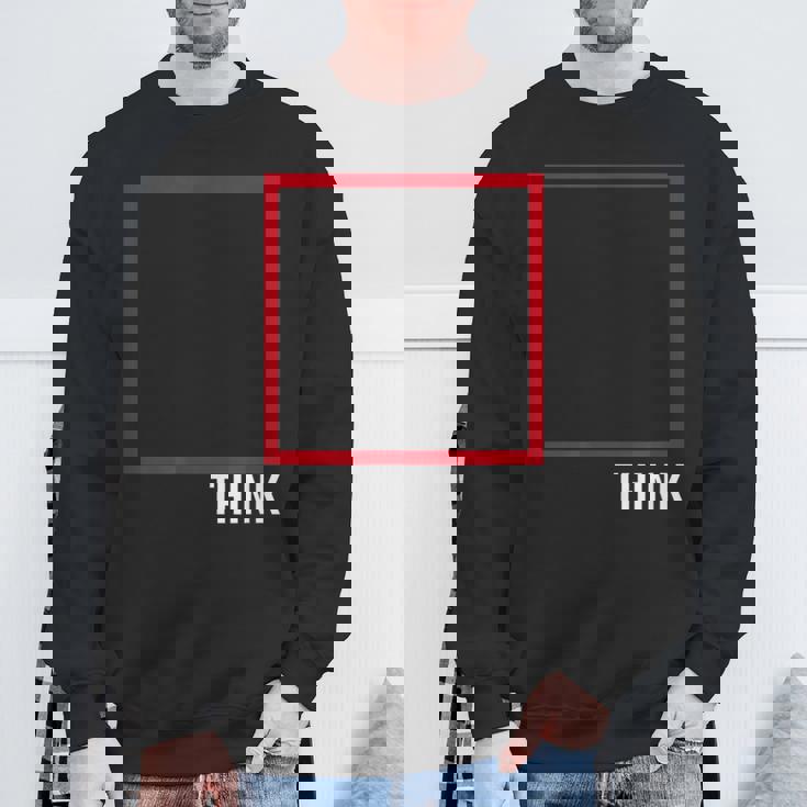 Think Outside The Box 哲学者、本好き、オタクのためのデザイン スウェットシャツ 高齢者への贈り物