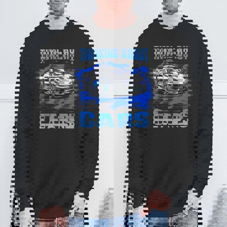 Thinking About Cars スー スポーツカー エキゾチック コンセプト ボーイズ スウェットシャツ 高齢者への贈り物