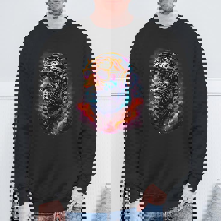 Tiger Dj テクノ Edm ミュージックヘッドフォン アートワーク ビートメーカー スウェットシャツ 高齢者への贈り物