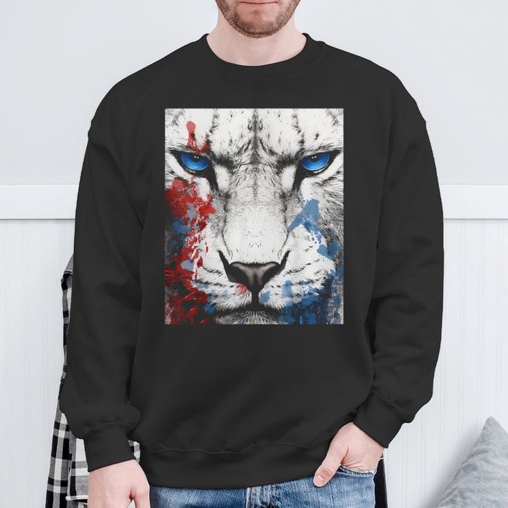 Tigre Ojos Azules Arte Animal Dibujo Motivo Anime Camisa de entrenamiento Regalos para ancianos