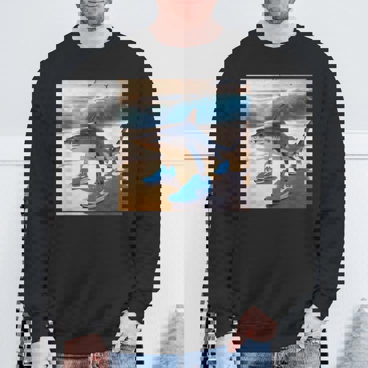 Tralalelo Tralala 面白いサメ イタリアのブレイン ミーム グラフィック スウェットシャツ 高齢者への贈り物