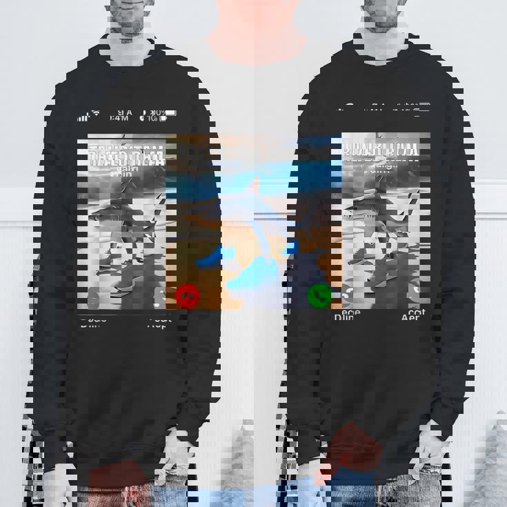 Tralalero Tralala イタリアンブレインロットミーム 電話ミーム スウェットシャツ 高齢者への贈り物