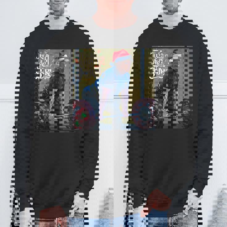 Trump Its All About The Form デッドリフティング ワークアウト クリスマス スウェットシャツ 高齢者への贈り物