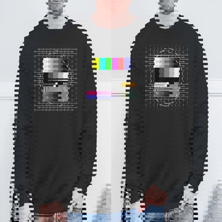 Tvテストパターン カラーバー テストカード スクリーン 懐かしいオタク スウェットシャツ 高齢者への贈り物