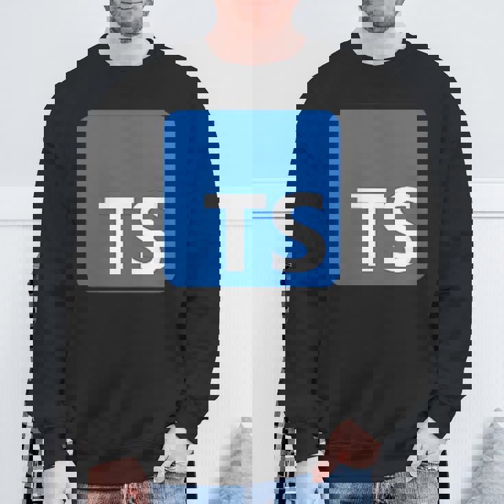 Typescript プログラミングロゴ Tsロゴ プログラマーへのギフトに スウェットシャツ 高齢者への贈り物
