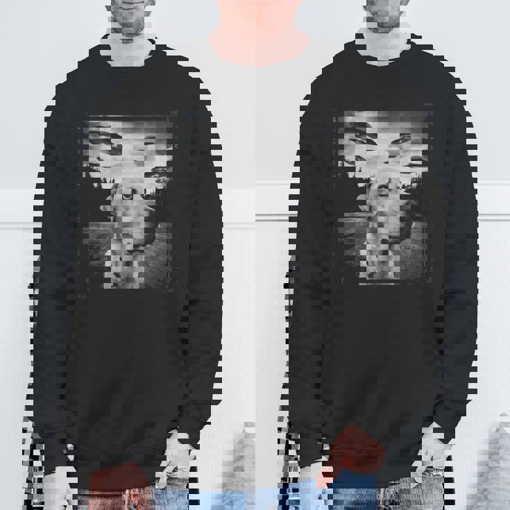 Ufo 遭遇 黄色 実験犬 自撮り 写真 エイリアンの侵略 スウェットシャツ 高齢者への贈り物