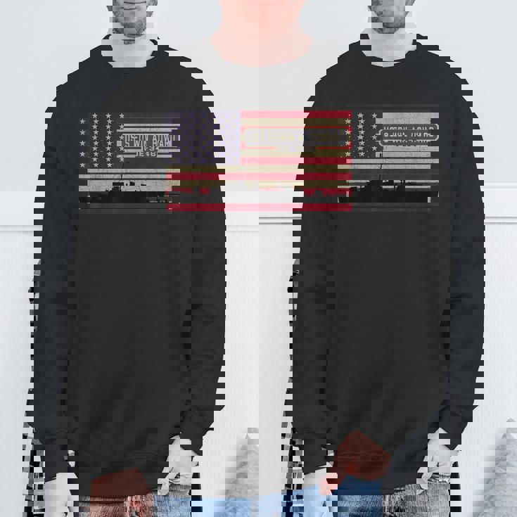 Uss エドウィン A ハワード De-346 船舶図 アメリカ国旗 スウェットシャツ 高齢者への贈り物