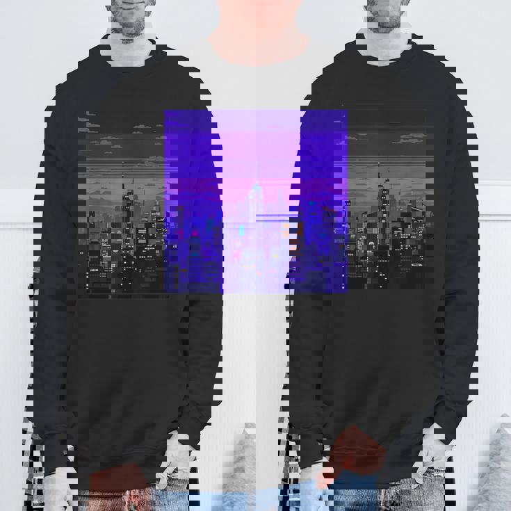 Vaporwave レトロゲーミングピクセルアート スウェットシャツ 高齢者への贈り物