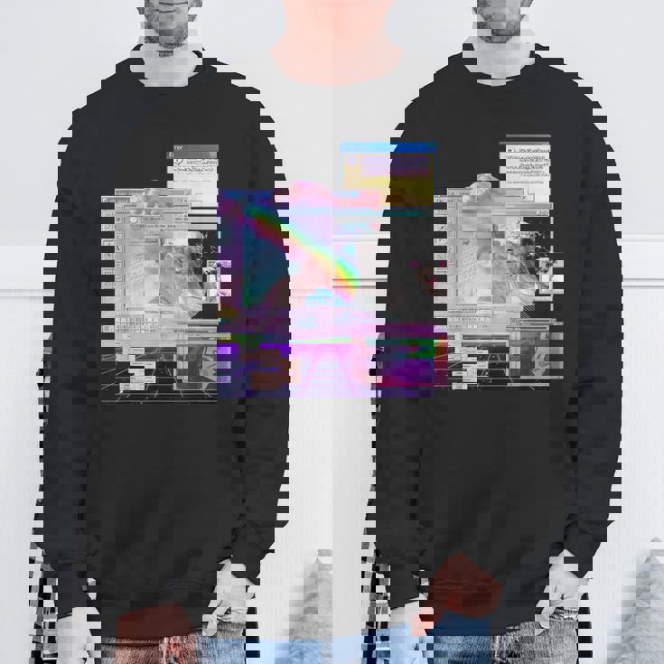 Vaporwave 美的pc トリッピーアート 90年代コンピューター スウェットシャツ 高齢者への贈り物