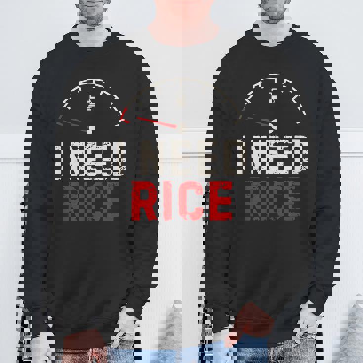Vintage I Need Rice Lover レトロ 米 食べ物 好き スウェットシャツ 高齢者への贈り物