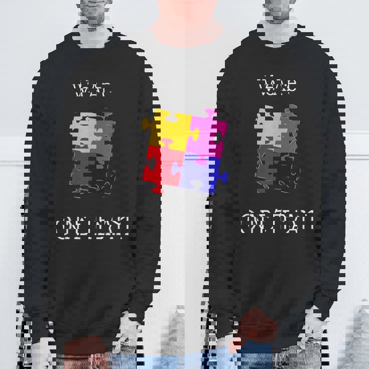 We Are One Team ジグソーパズル付き スウェットシャツ 高齢者への贈り物