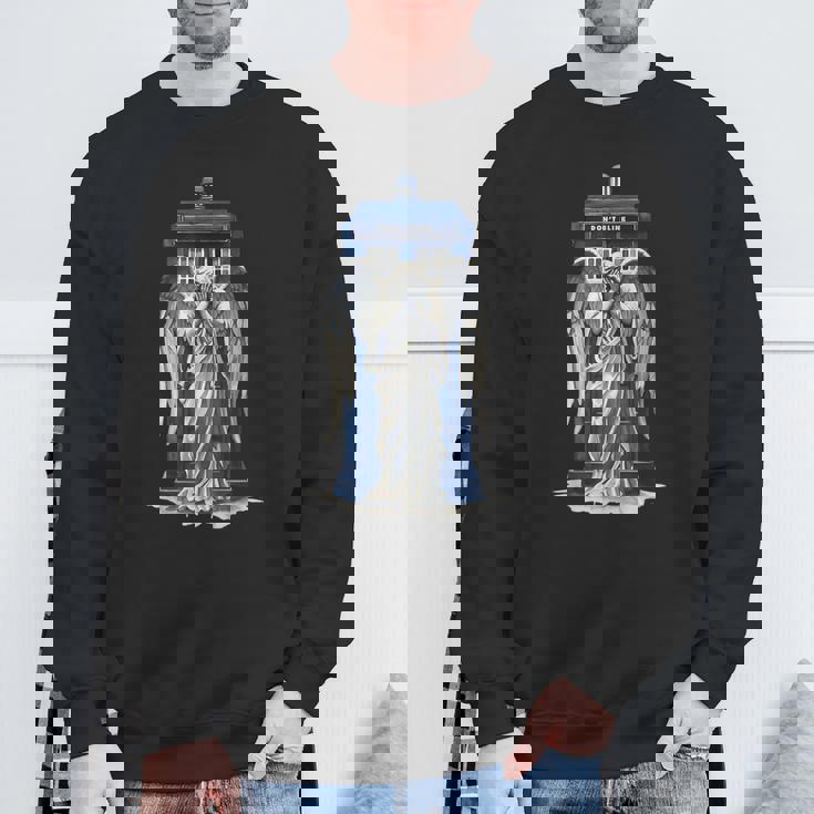 Weeping Angel With Blue Police Box 1 Fan Fun Sweatshirt Gifts for Old Men