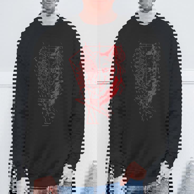 Wolf Products 幾何学模様 アウトドア オオカミ スウェットシャツ 高齢者への贈り物