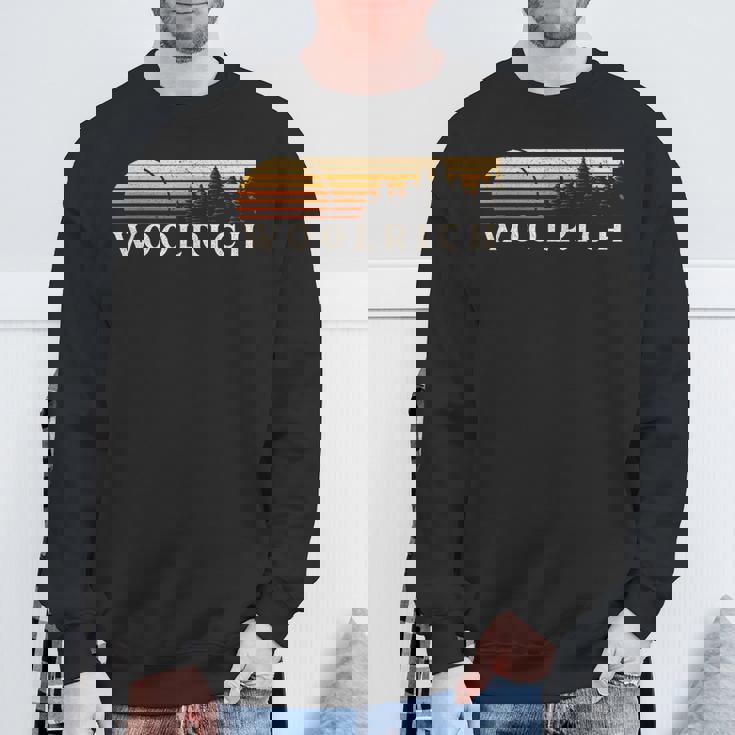 Woolrich Pa ヴィンテージ エバーグリーン サンセット 80年代 レトロ スウェットシャツ 高齢者への贈り物