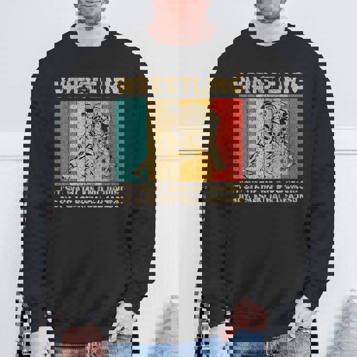 Wrestling It's What Do ビンテージレスリングレスラー スウェットシャツ 高齢者への贈り物