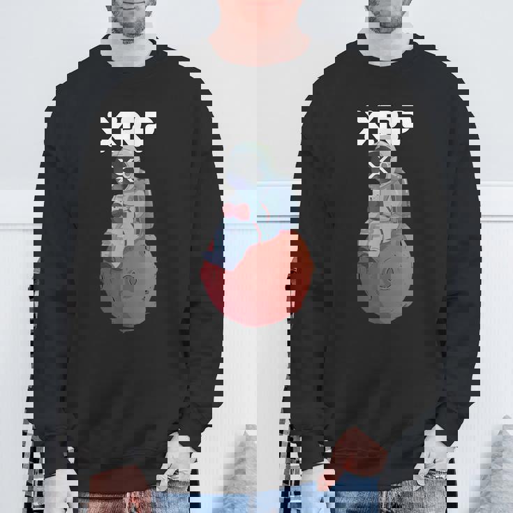 Xrpかわいい月の男暗号通貨電話トレーダー スウェットシャツ 高齢者への贈り物