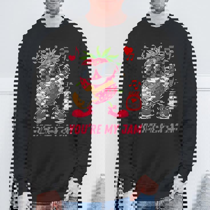 You're My Jam ファニーストロベリー ギターを弾く スイートハートジャム スウェットシャツ 高齢者への贈り物