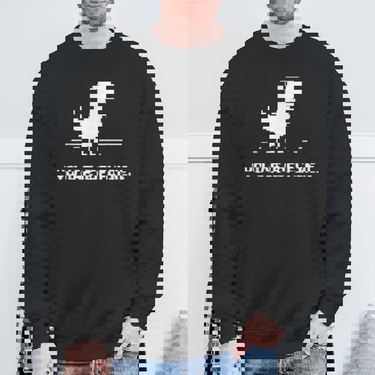 You Are Offline T-Rex 恐竜のラン ピクセルアート 恐竜ゲーム スウェットシャツ 高齢者への贈り物