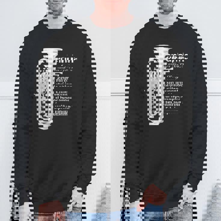 「Euphoria」吹奏楽のためのユーフォニアムユーモア 面白いユーフォニアム スウェットシャツ 高齢者への贈り物