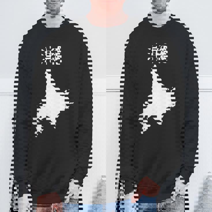 【沖縄】北海道 沖縄県 都道府県 遊び心 おもしろ 面白い ネタ 地図 シルエット 地理 癖強い お笑い 笑える 変な スウェットシャツ 高齢者への贈り物