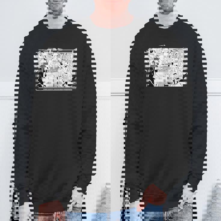 【白上フブキ】『ヤマト神想怪異譚』漫画コマtシャツ（本人セレクト 日本語）黒 スウェットシャツ 高齢者への贈り物