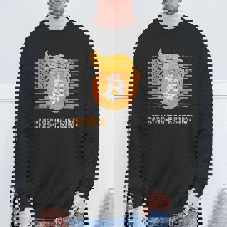 ありがとうトランプアメリカ ビットコインプレジデント就任式ジョーク スウェットシャツ 高齢者への贈り物