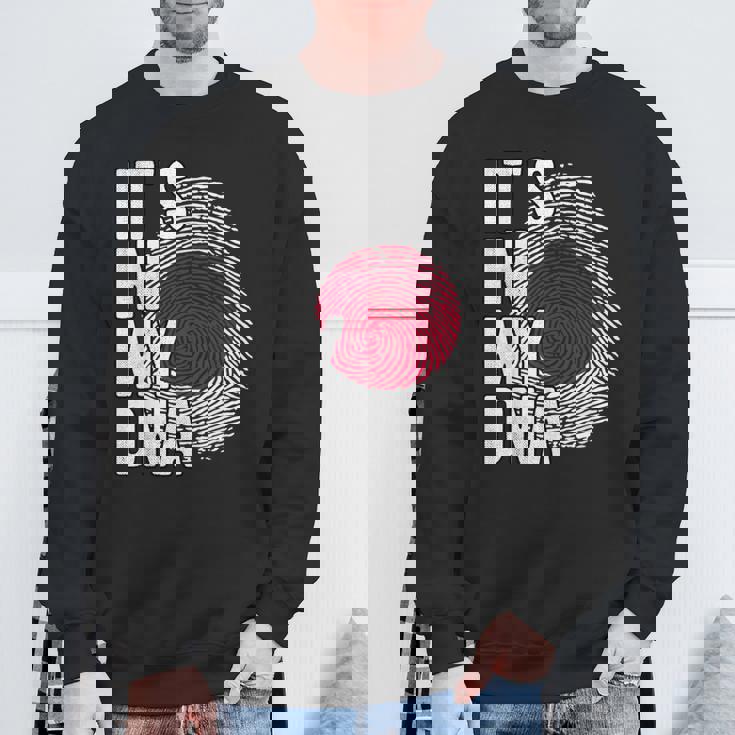 おかしな It's In My Dna 日本国旗 指紋 スウェットシャツ 高齢者への贈り物