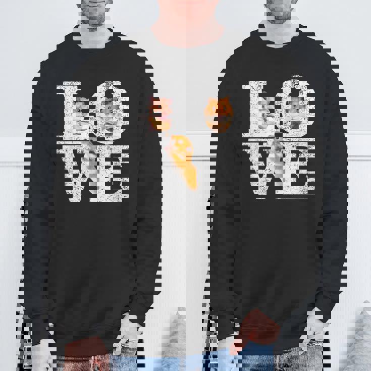 おもしろい I Love Hamsters ギフト かわいい ハムスター ペット好き ハムスター スウェットシャツ 高齢者への贈り物