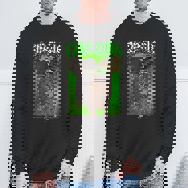 おもしろいいいあ オイア スピニングキャット ミーム おおいいあい 猫 スウェットシャツ 高齢者への贈り物