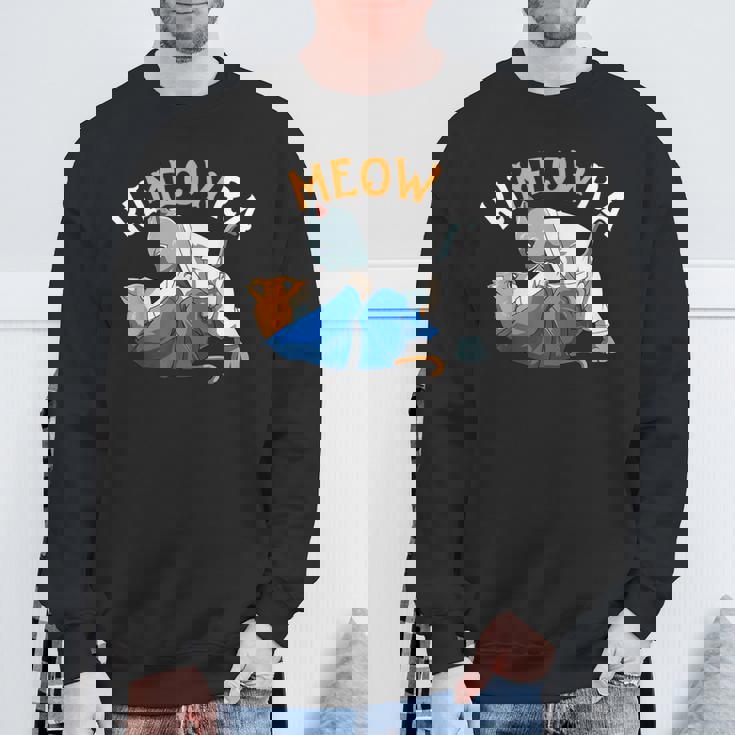 おもしろい柔術猫 柔術愛好者 柔術猫 スウェットシャツ 高齢者への贈り物