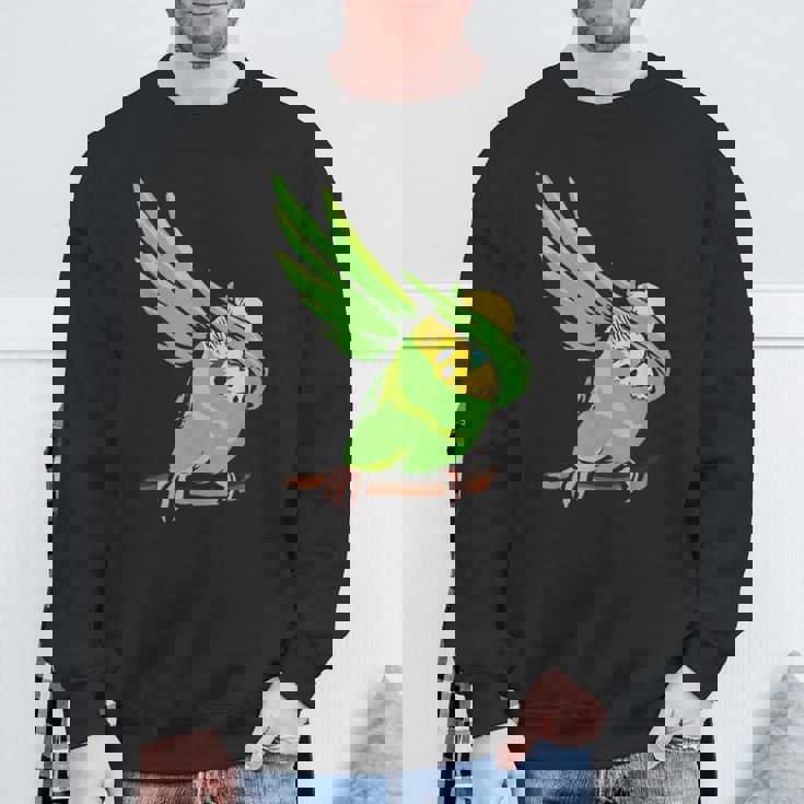 おもしろインコ セキセイインコ ペット オウム 動物 愛 スウェットシャツ 高齢者への贈り物