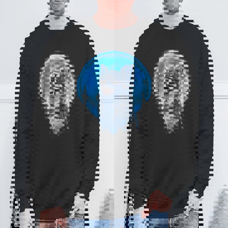 おもしろチワワ吠え月 チワワオーナー。 スウェットシャツ 高齢者への贈り物