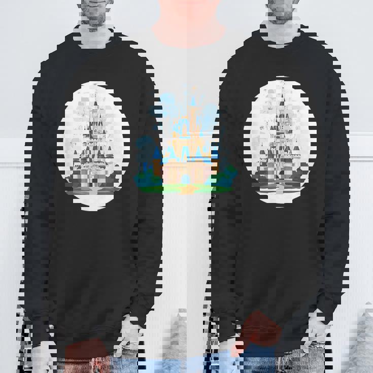 お城ファンのための花火のある素晴らしい魔法の王国 スウェットシャツ 高齢者への贈り物