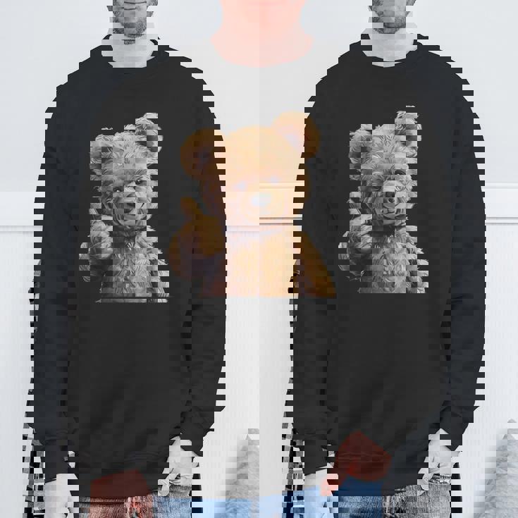 かっこいいテディベア 親指付き スウェットシャツ 高齢者への贈り物